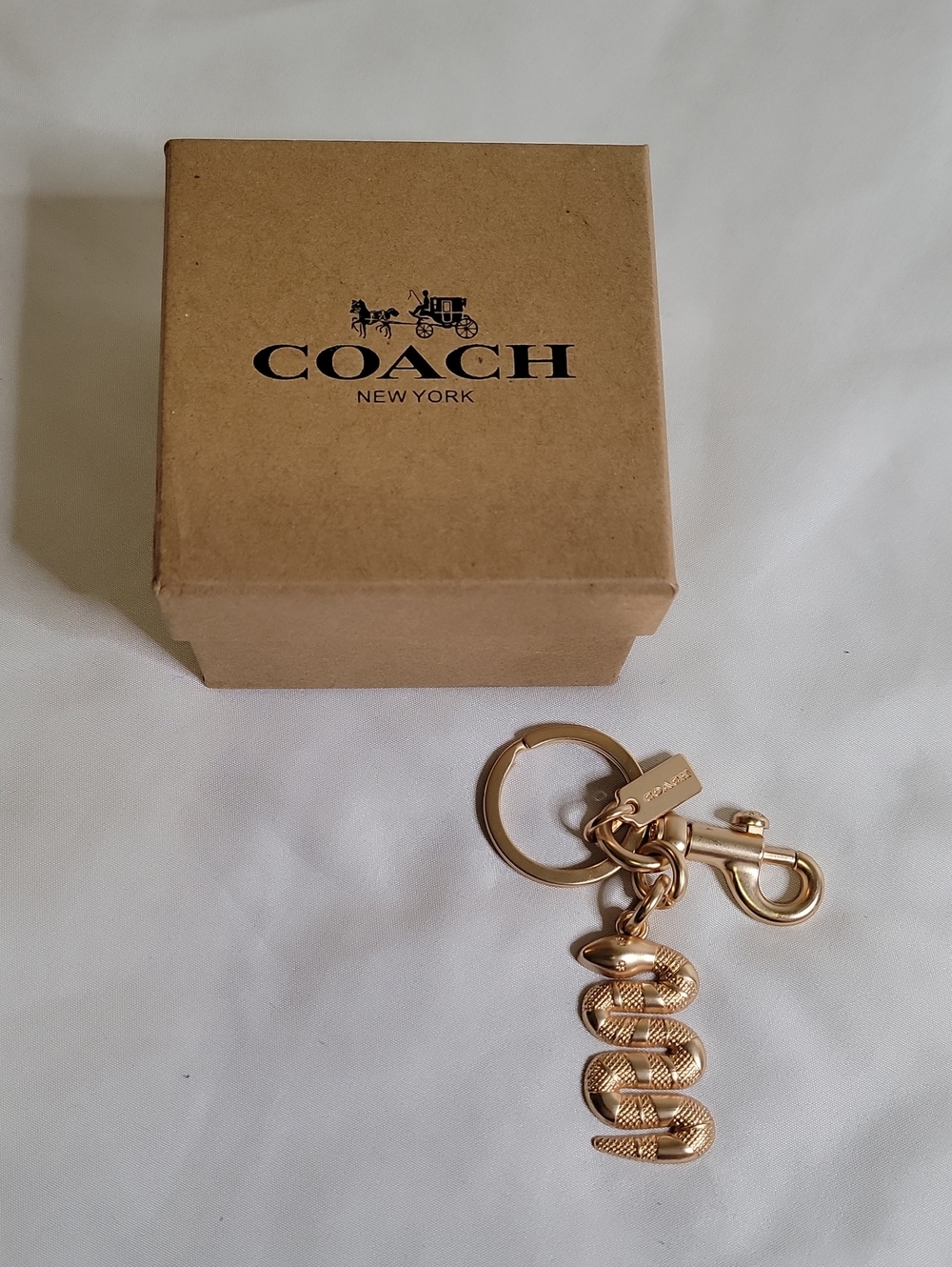 COACH Gold Snake Charm Keychain